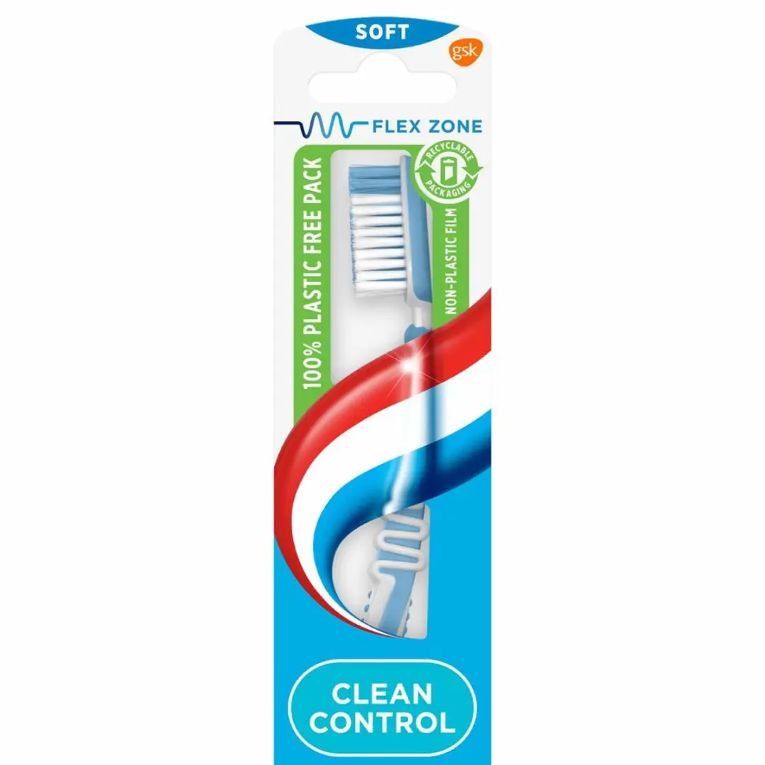 Aquafresh Clean Control Soft Tandenborstel - 7 Stuks - Lichtblauw