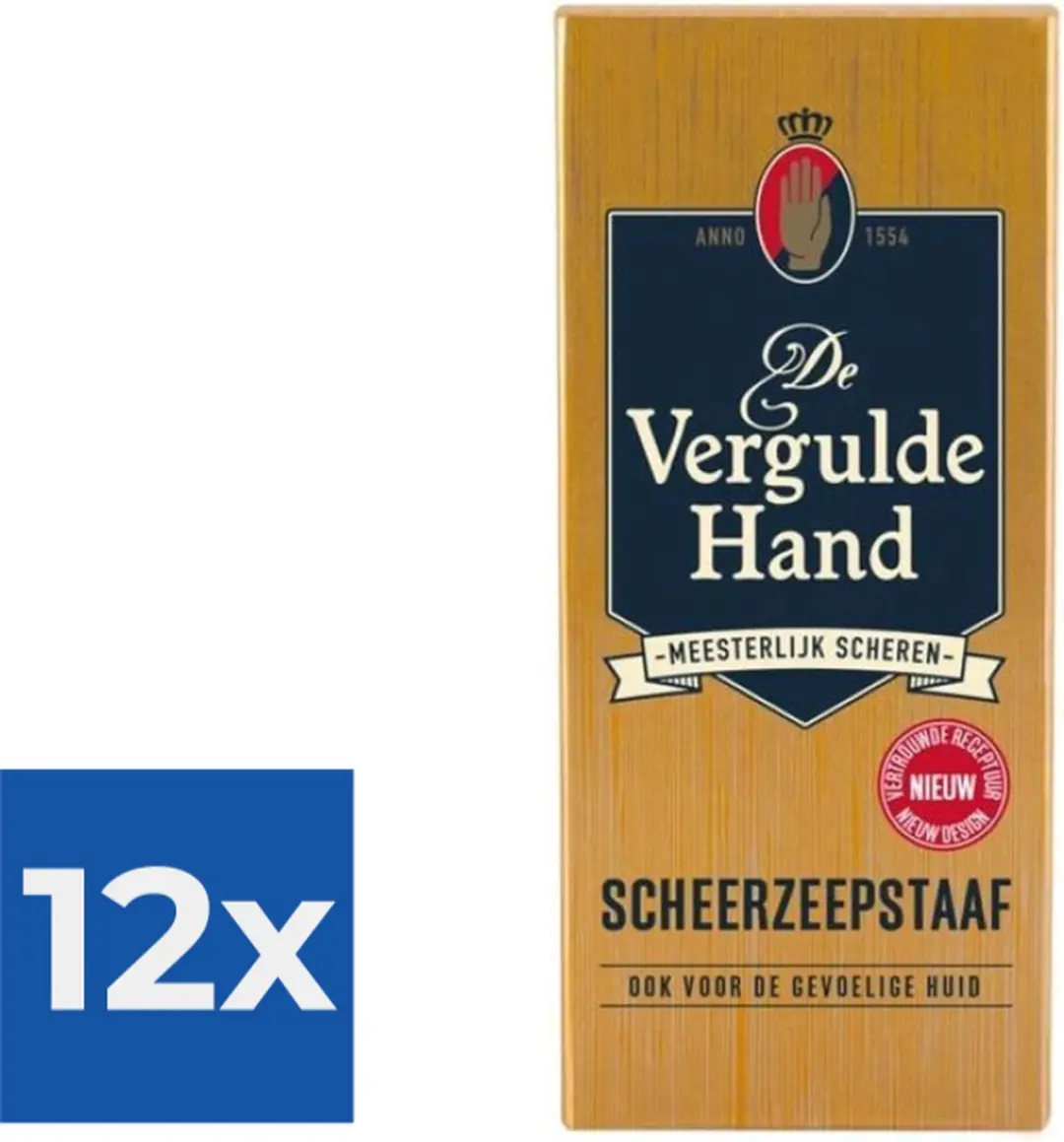 Vergulde Hand Scheerzeep Staaf - 12x75g
