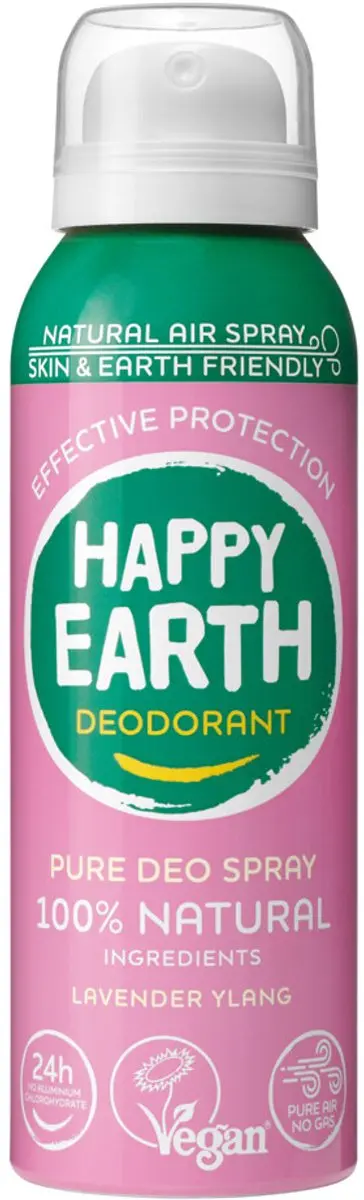 Happy Earth Deodorant Spray Lavender Ylang 100ml - 24 Stuks