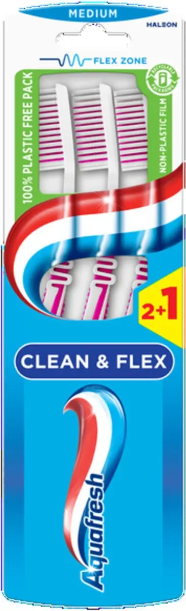 Aquafresh Tandenborstel Clean & Flex Medium - 20 Stuks