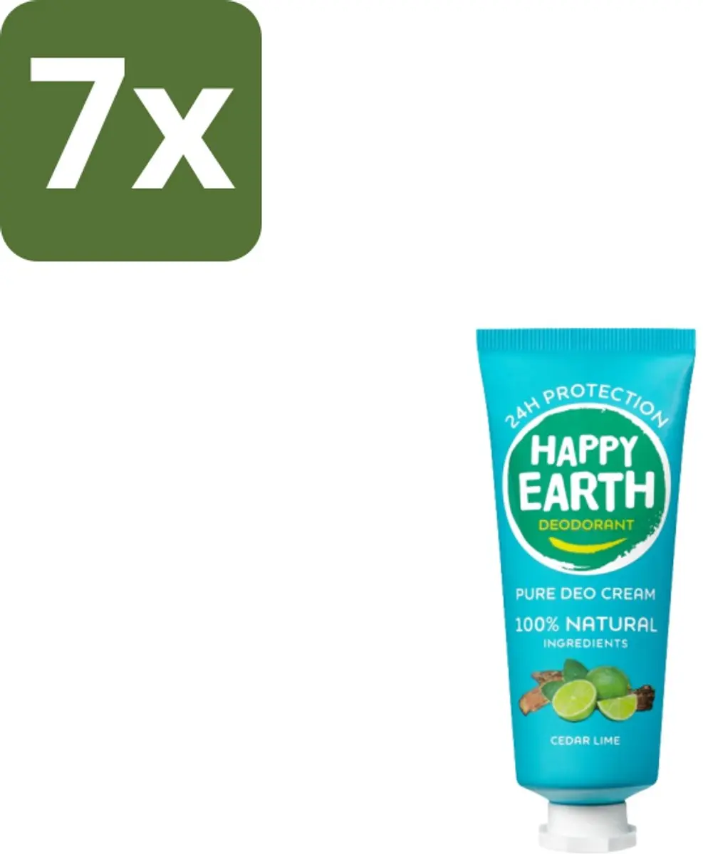 Happy Earth Deodorant Cream Cedar Lime 280ml