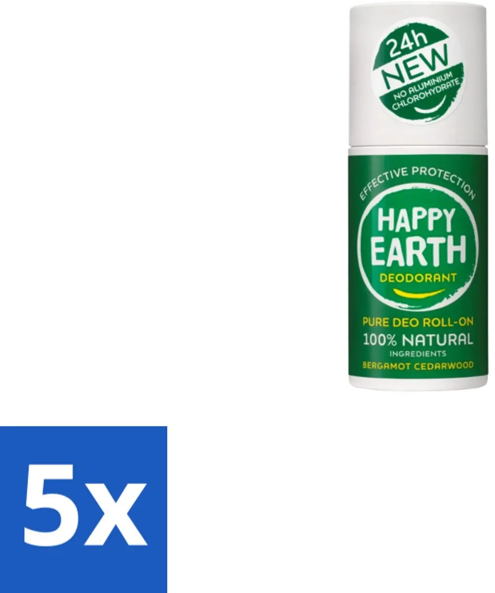 Happy Earth Deodorant Roll-On Bergamot Cedarwood 75ml
