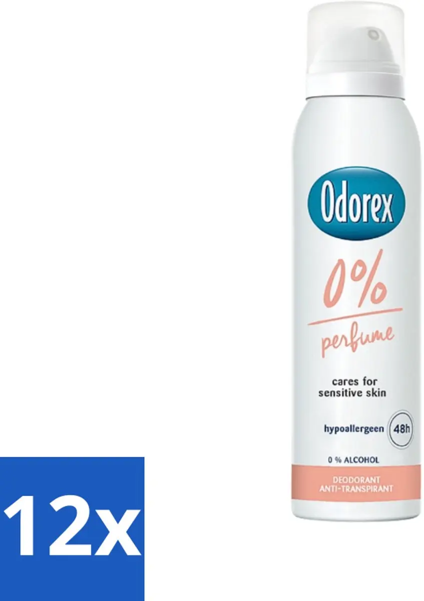 Odorex Deodorant Spray 0% Parfum 150ml - 12 Stuks