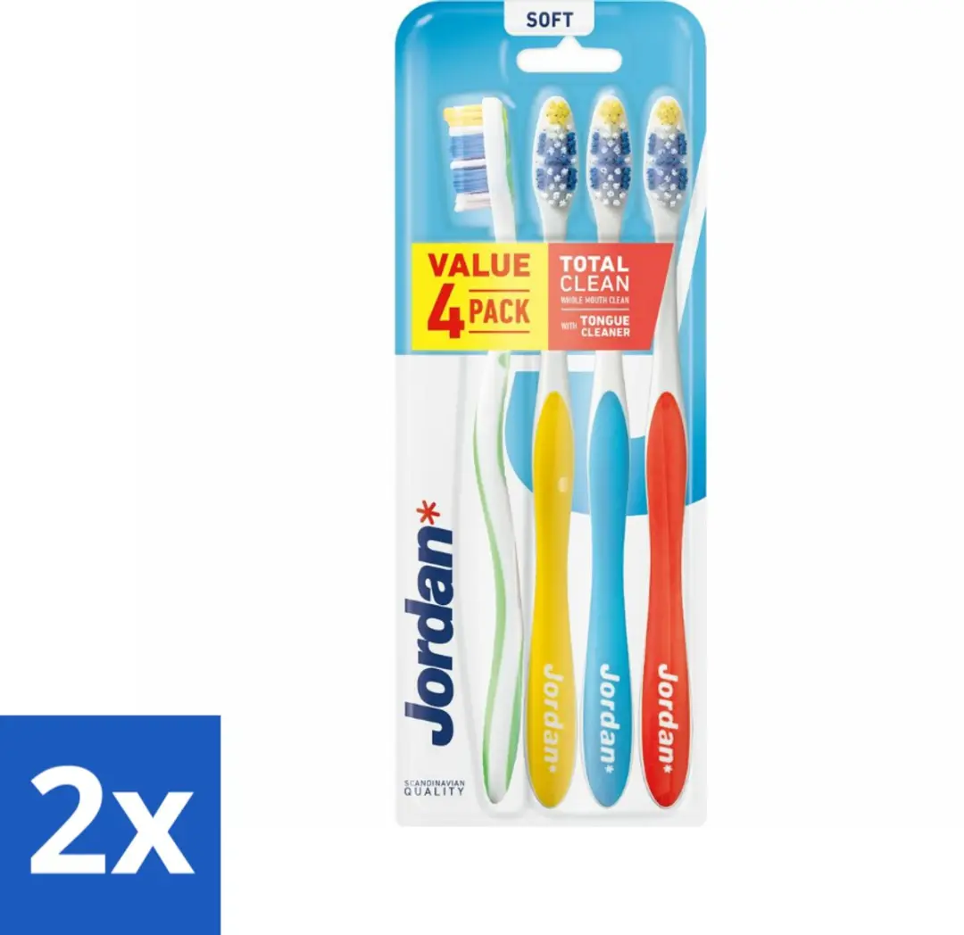 Jordan Tandenborstel Total Clean Soft 4-pack