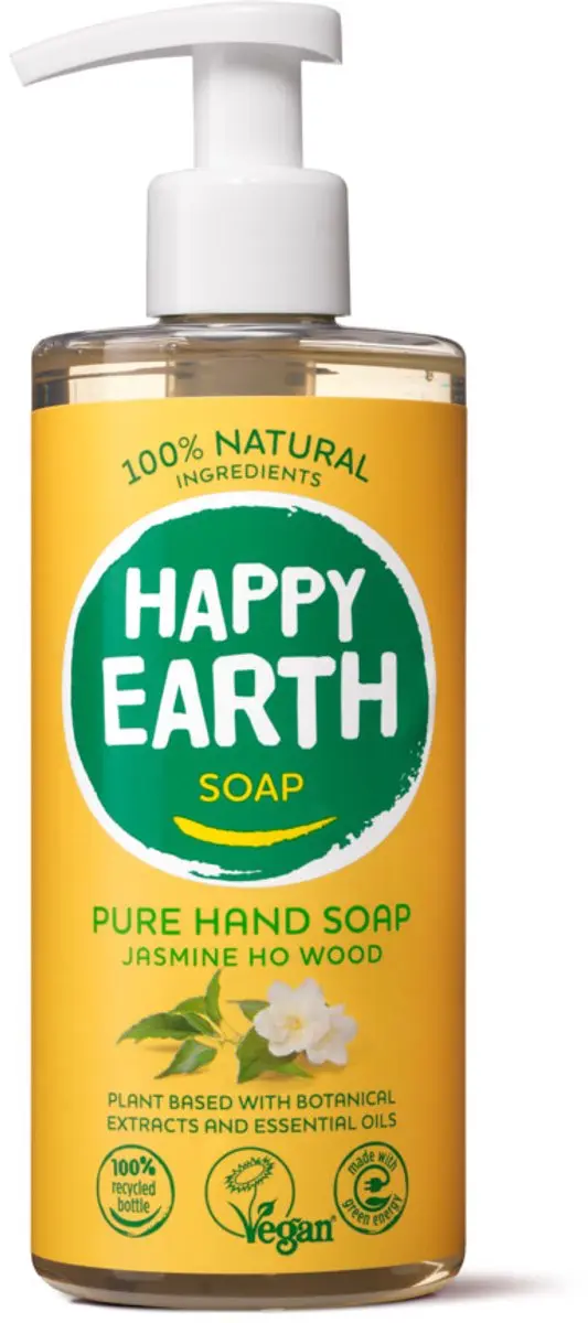 Happy Earth Handzeep 300ml - 20 Stuks - Jasmijn & Ho Wood