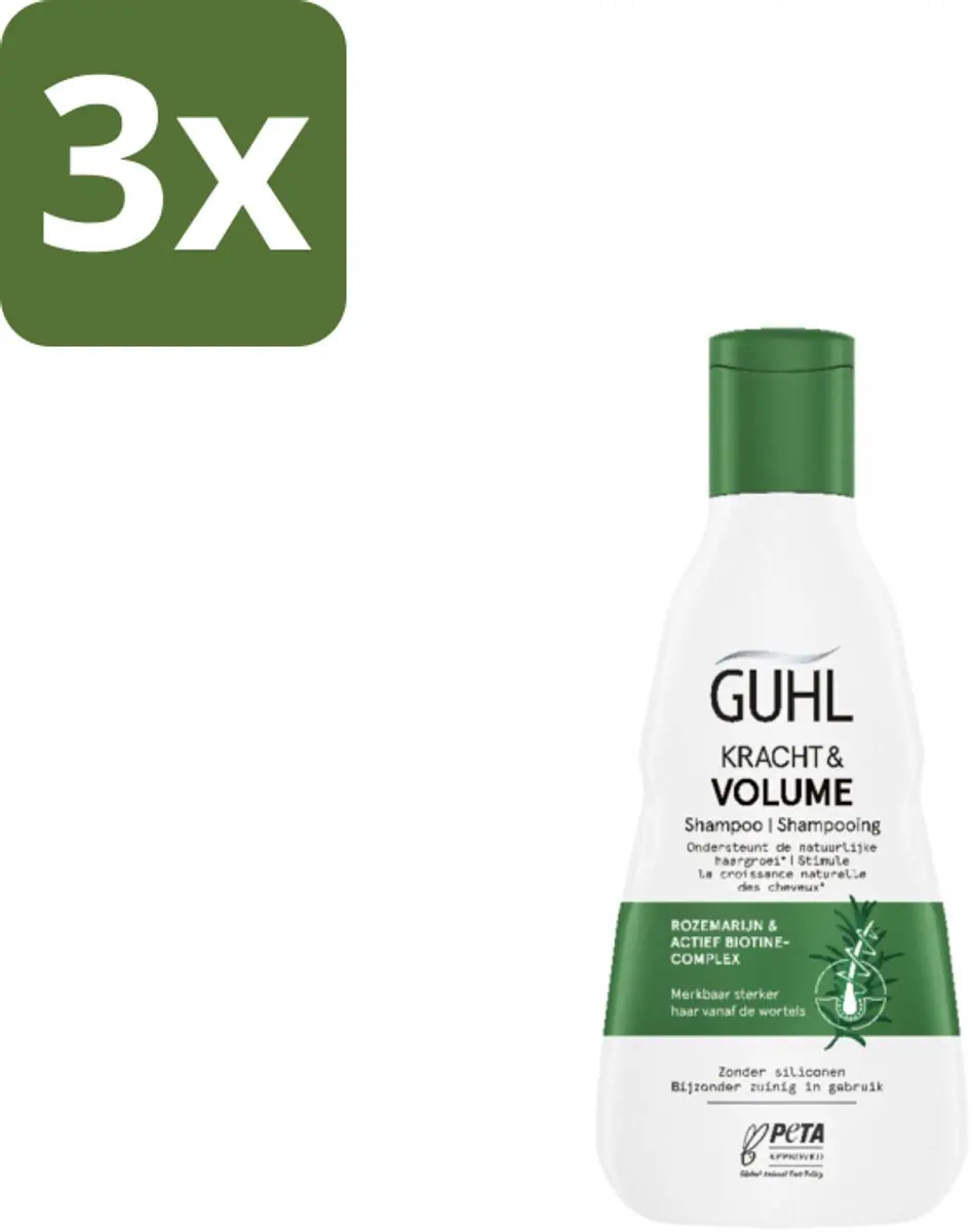 Guhl Kracht & Volume Shampoo - 3 Stuks 750ml