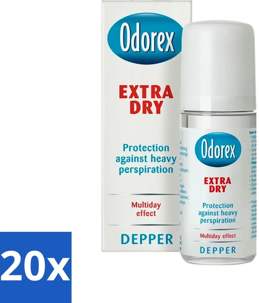 Odorex Depper Deodorant Roller Extra Dry 50ml - 20 Stuks