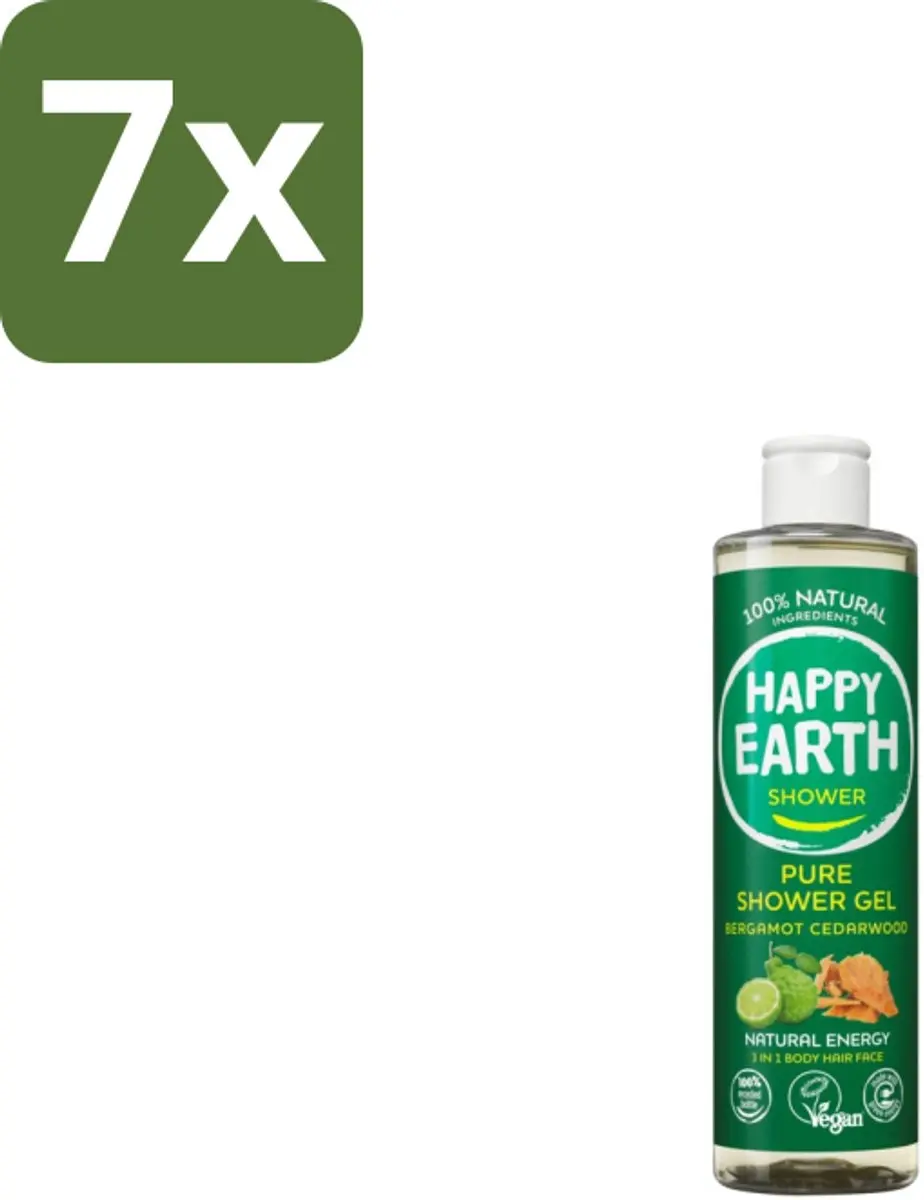 Happy Earth Douchegel Bergamot Cedarwood 300ml