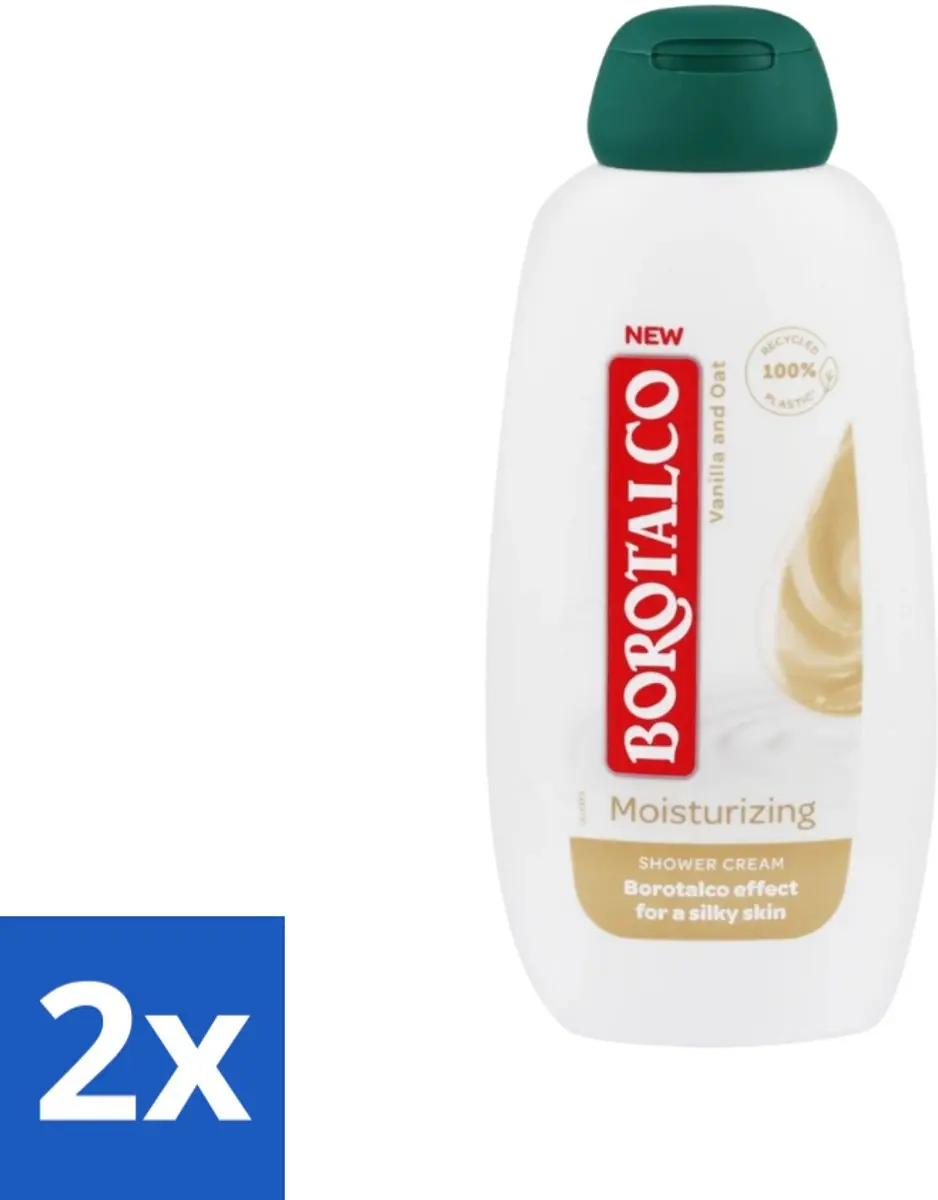 Borotalco Douchegel Moisturizing Vanilla & Oat 500ml - 2 Stuks
