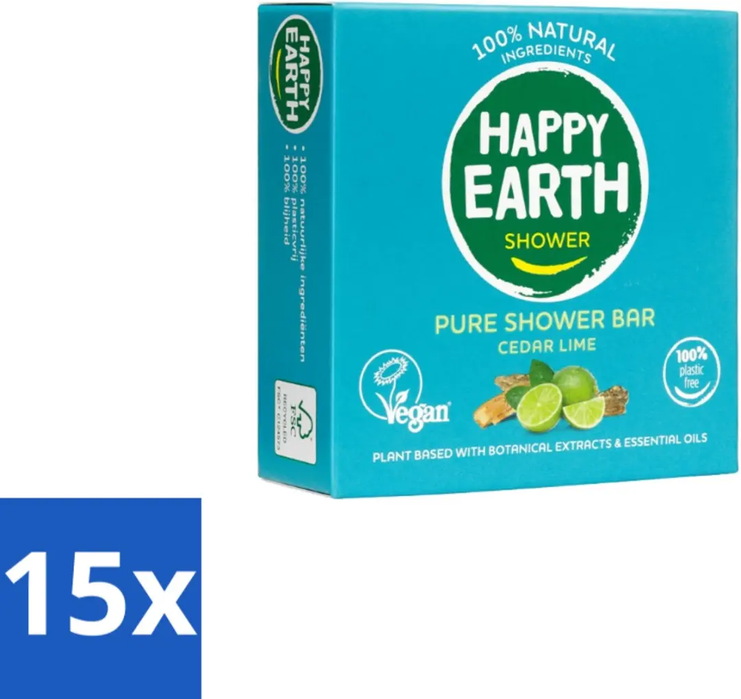 Happy Earth Shower Bar Cedar Lime