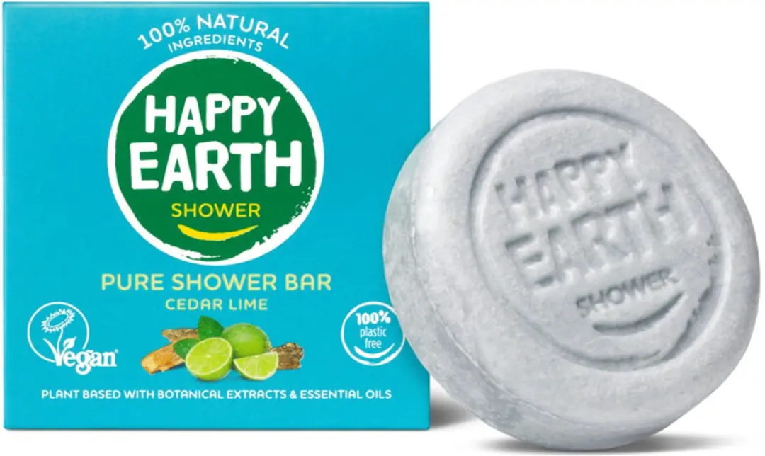 Happy Earth Shower Bar Cedar Lime - 15 Stuks