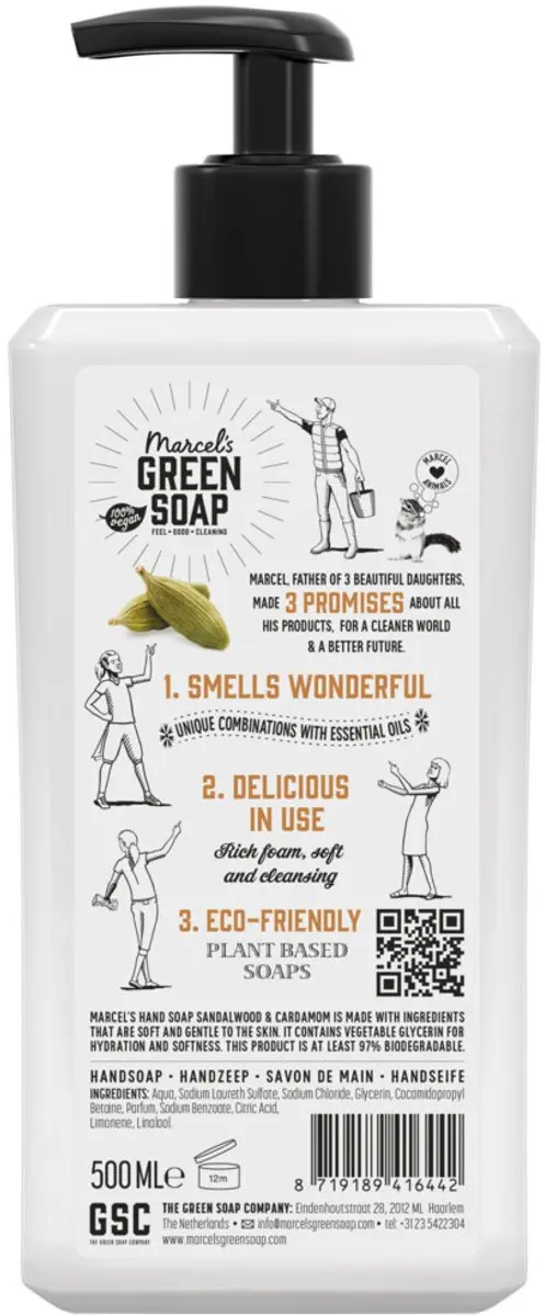Marcel's Green Soap Handzeep Sandelhout & Kardemom 500ml
