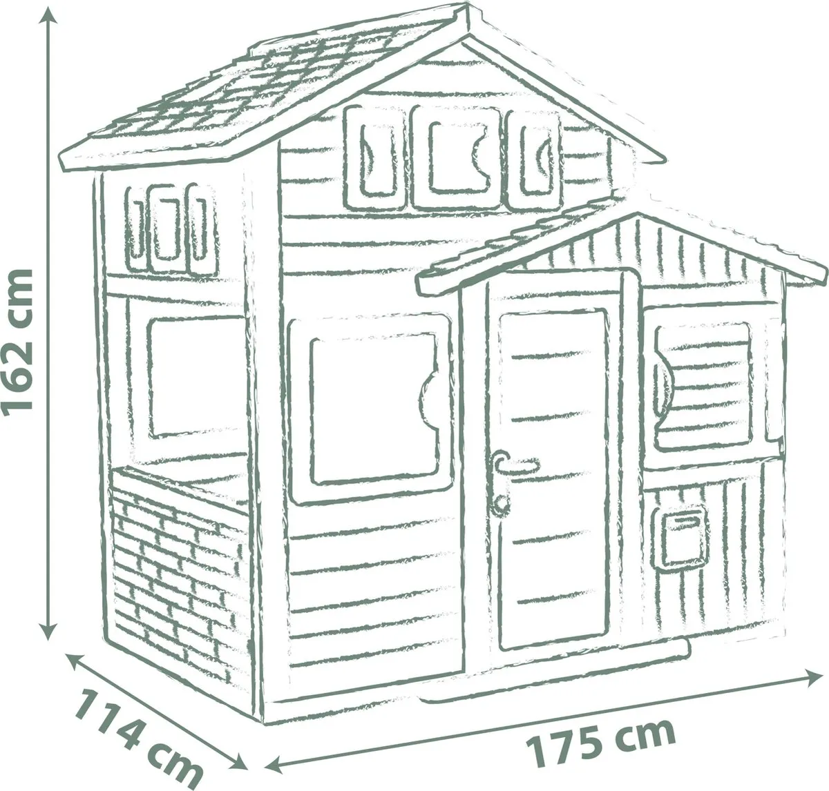 Smoby Friends House Evo Speelhuis 7600810208 - Groen/Beige/Wit/Grijs