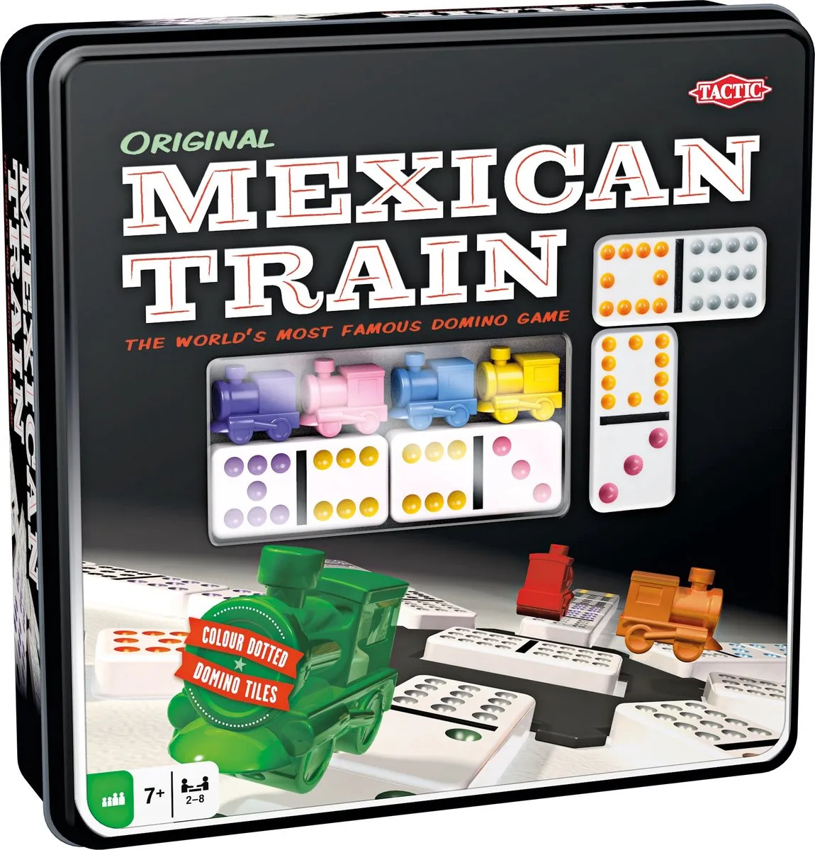 Tactic Domino Mexican Train 54005 - Bordspel - 2 tot 8 Spelers