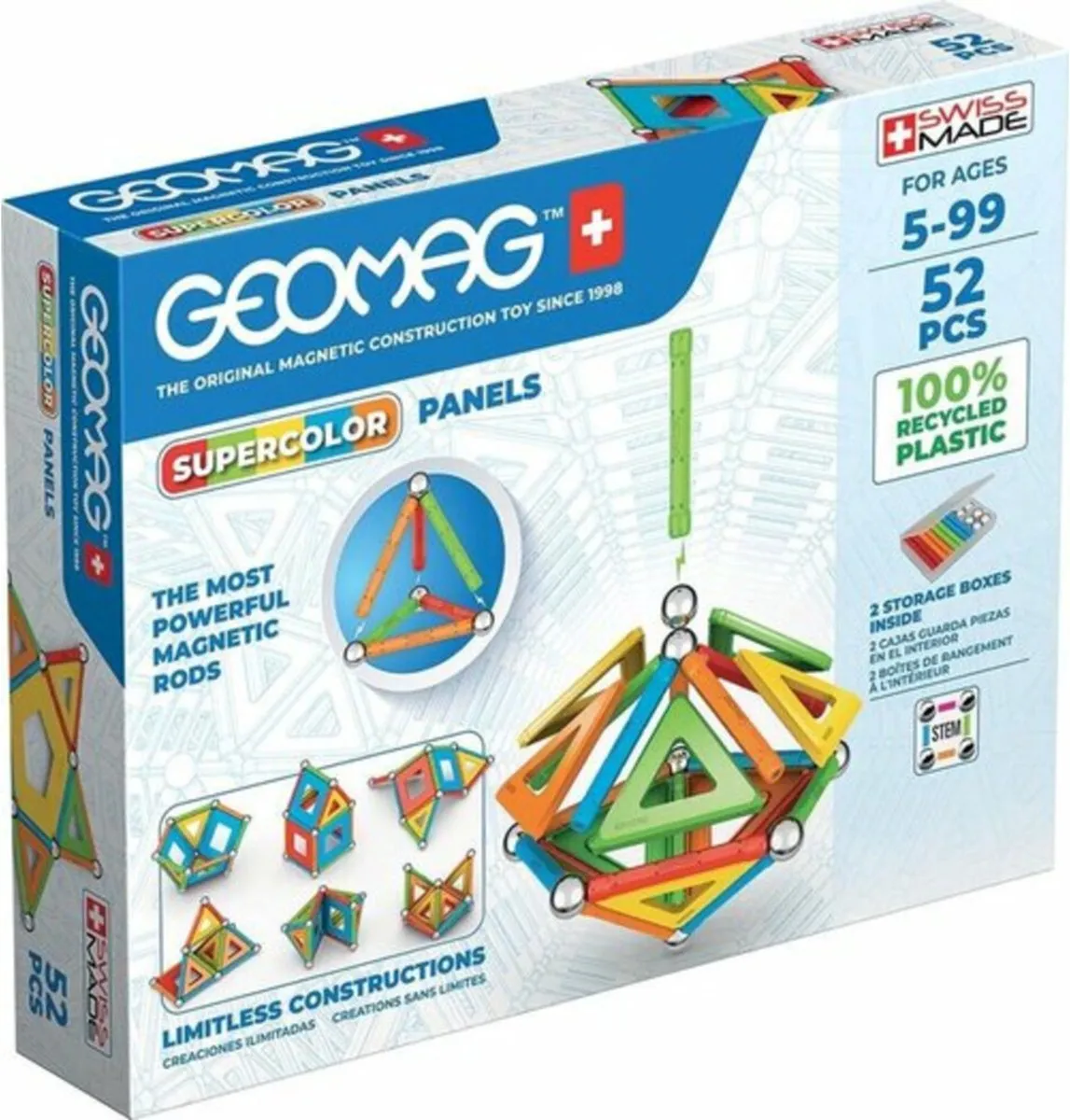 Geomag Supercolor Panels Constructor 52-delig - Multikleur