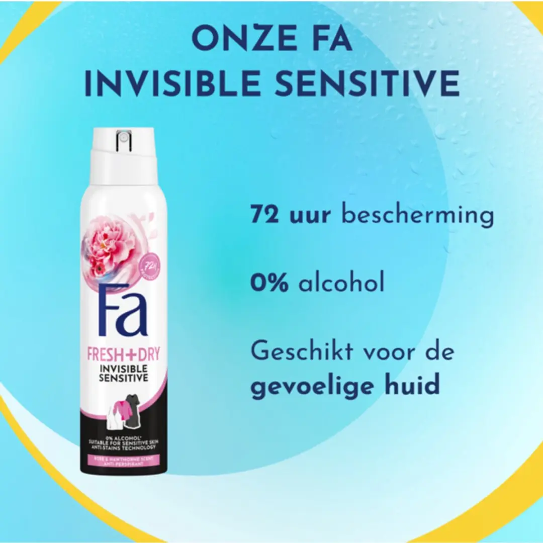 Fa Deodorant Spray Invisible Sensitive 150ml - 7 Stuks