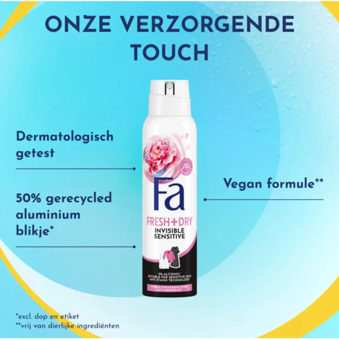 Fa Deodorant Spray Invisible Sensitive 150ml - 7 Stuks