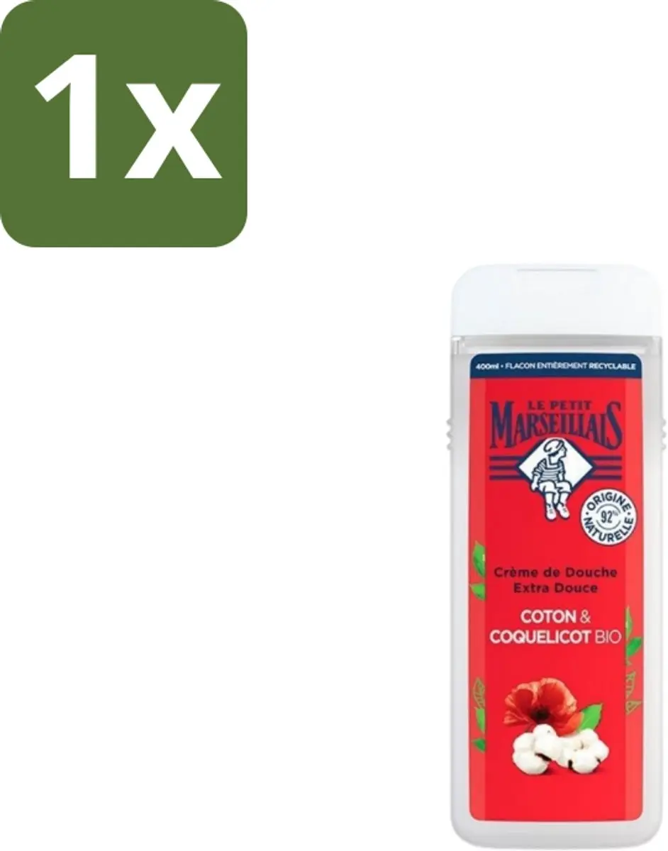 Le Petit Marseillais Douchegel Bio Katoenmelk & Papaver 400ml