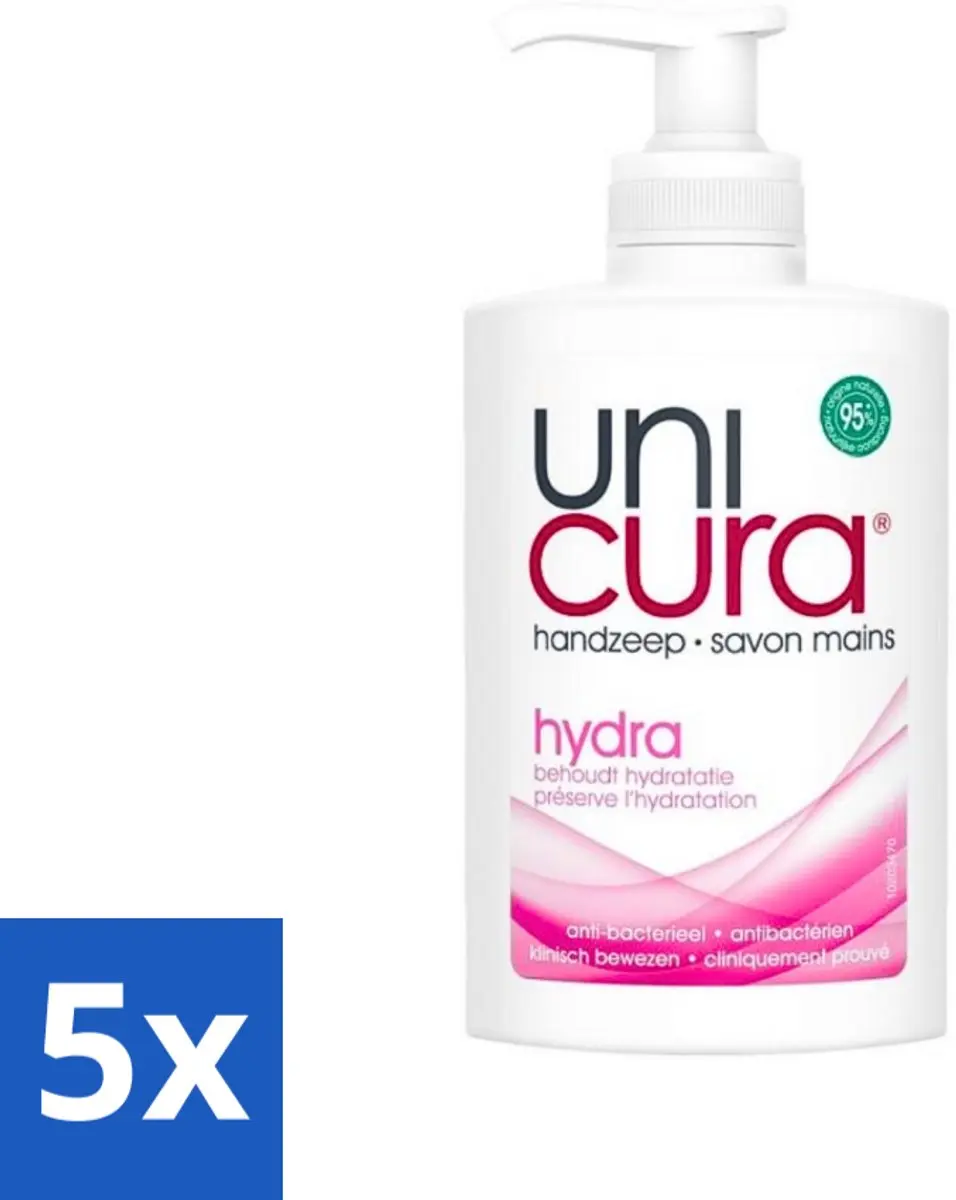 Unicura Vloeibare Handzeep Hydra 250ml - Antibacterieel - 5x250ml