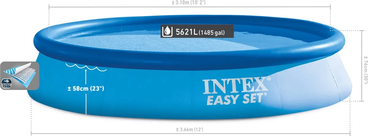 Intex Easy Set Opblaaszwembad 366cm - 5621L - Blauw