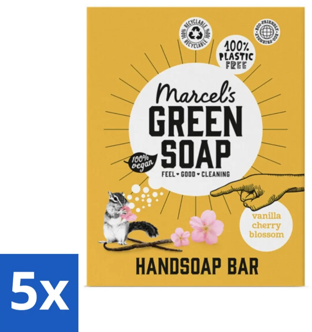 Marcel's Green Soap Handzeep Bar Vanille & Cherry Blossom