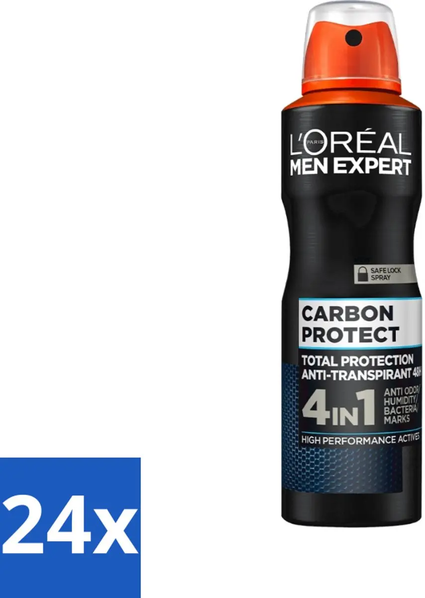 L'Oréal Men Expert Deodorant Spray Carbon Protect 150ml - 24 Stuks
