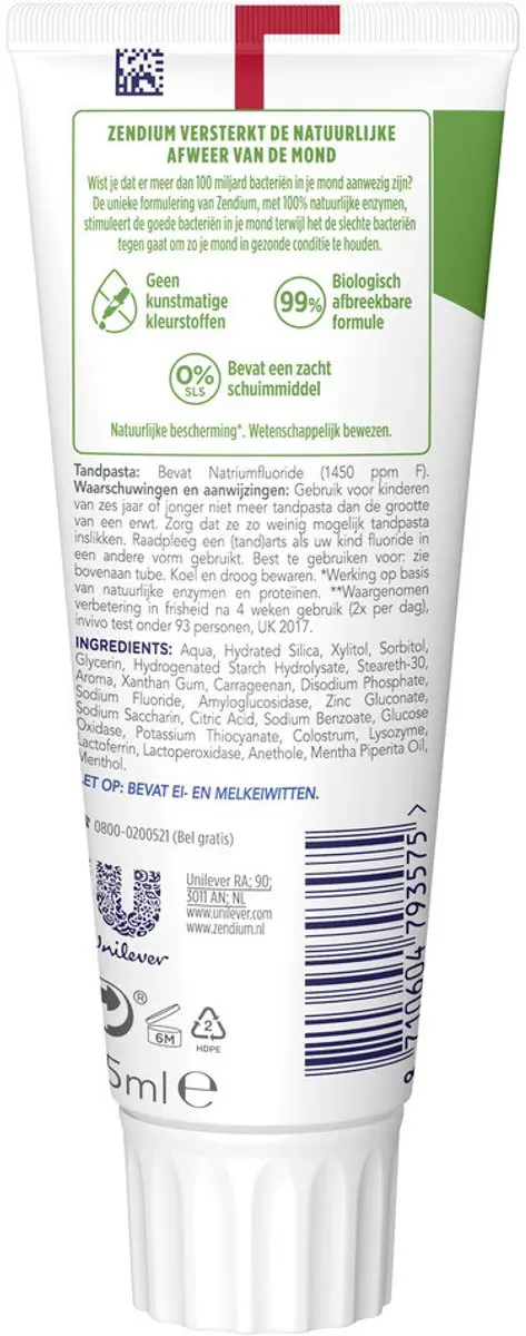 Zendium Tandpasta Extra Fresh 75ml - 15 Stuks
