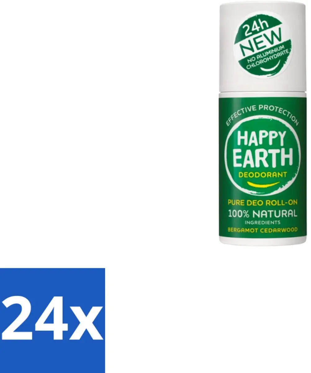 Happy Earth Deodorant Roll-On Bergamot Cederhout 75ml