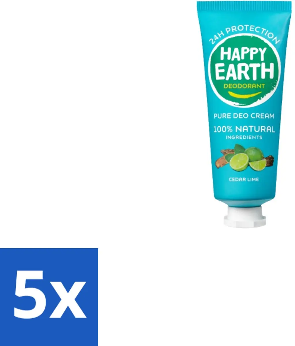 Happy Earth Deodorant Cream Cedar Lime 40ml