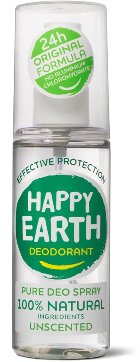 Happy Earth Deodorant Spray Unscented 100ml - 7 Stuks