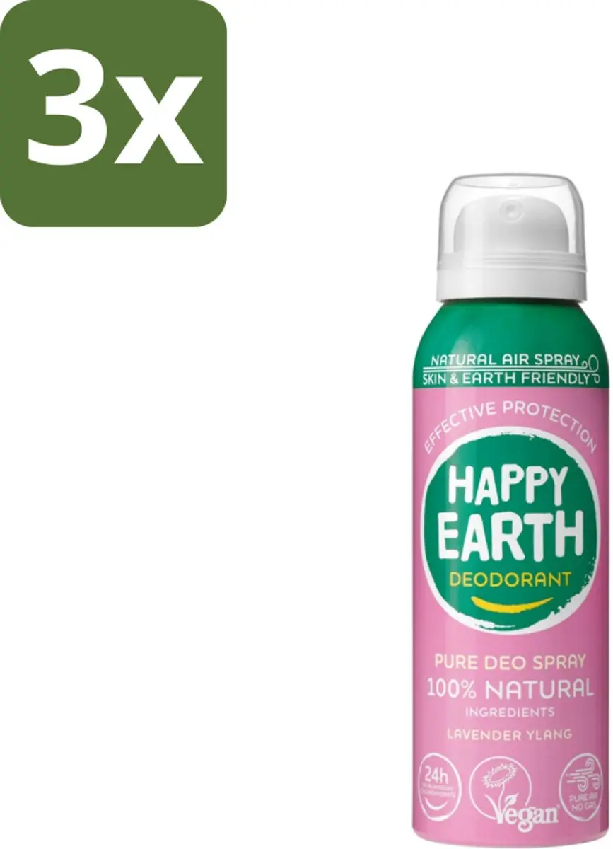 Happy Earth Deodorant Spray Lavender Ylang 100ml
