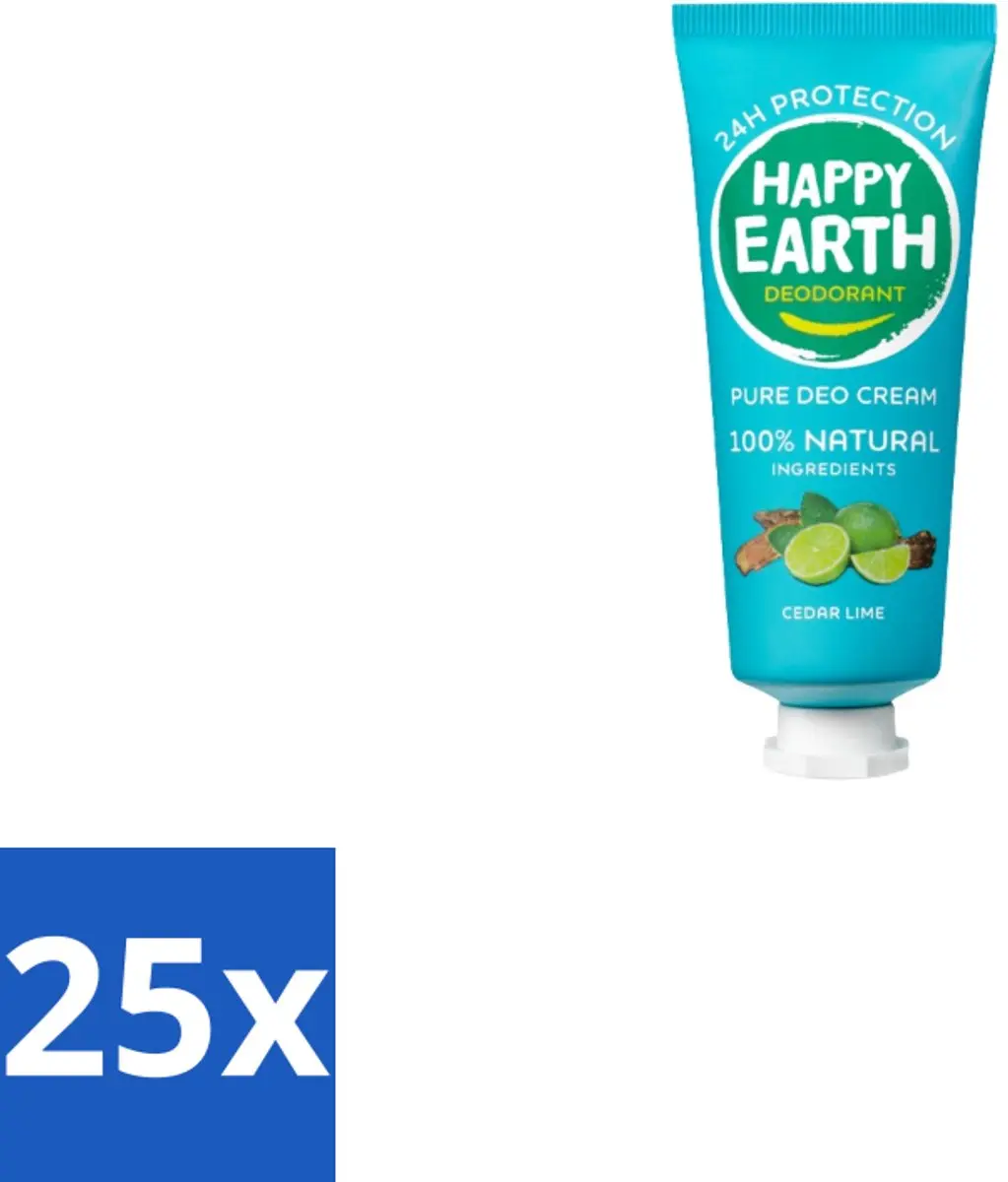 Happy Earth Deodorant Cream Cedar Lime 40ml