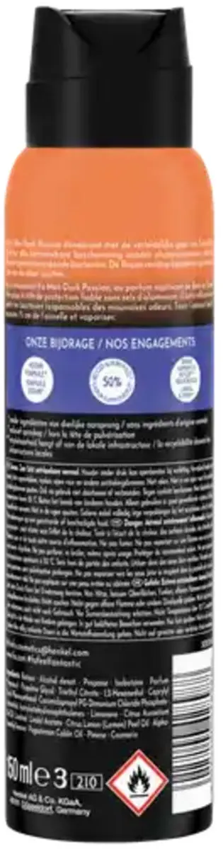 Fa Men Dark Passion Deodorant Spray - 600ml (4x150ml)