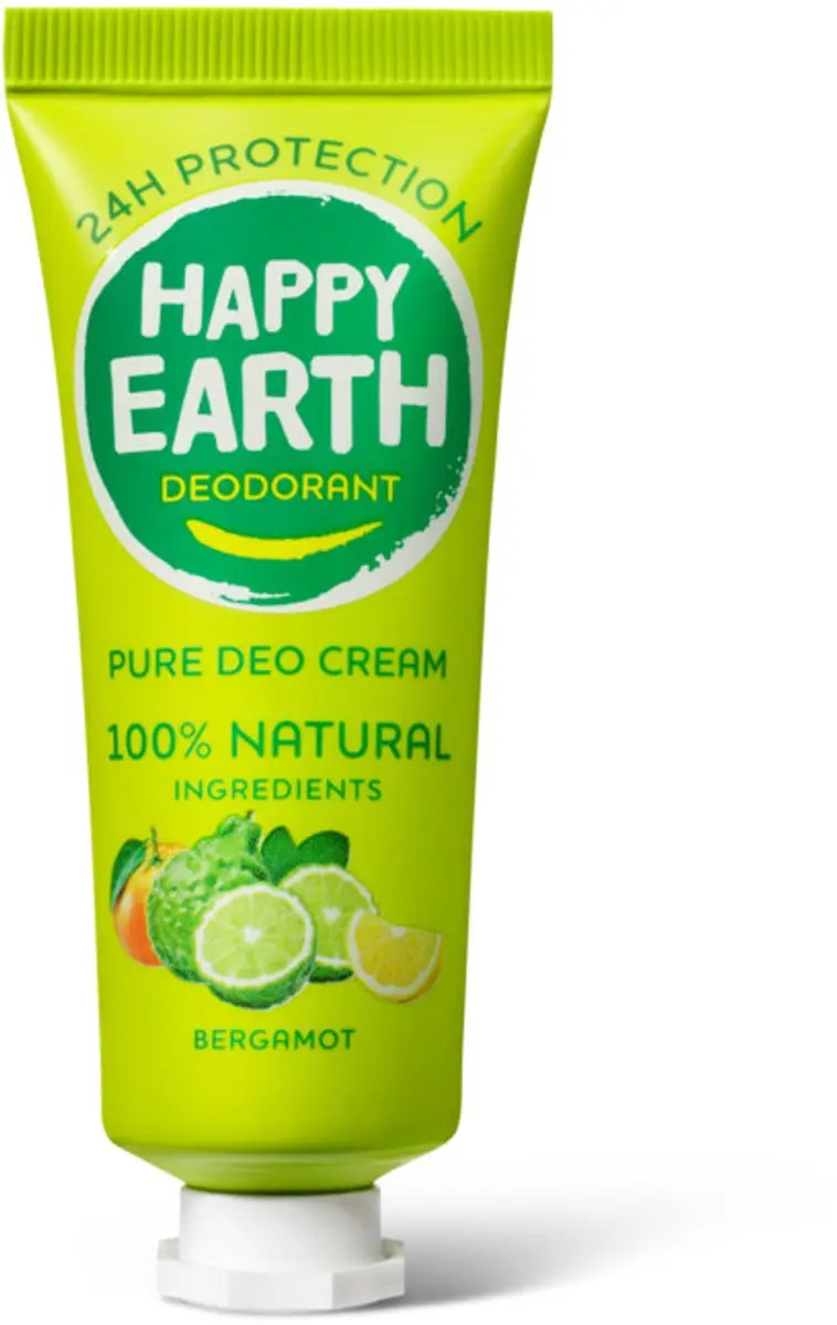 Happy Earth Bergamot Deodorantcrème 40ml - 10 Stuks