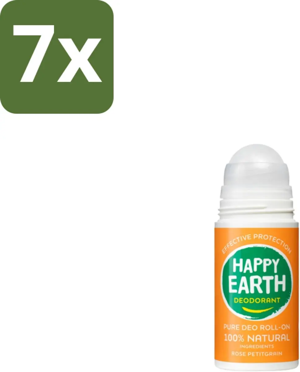 Happy Earth Rose Petitgrain Deodorant Roll-On 75ml
