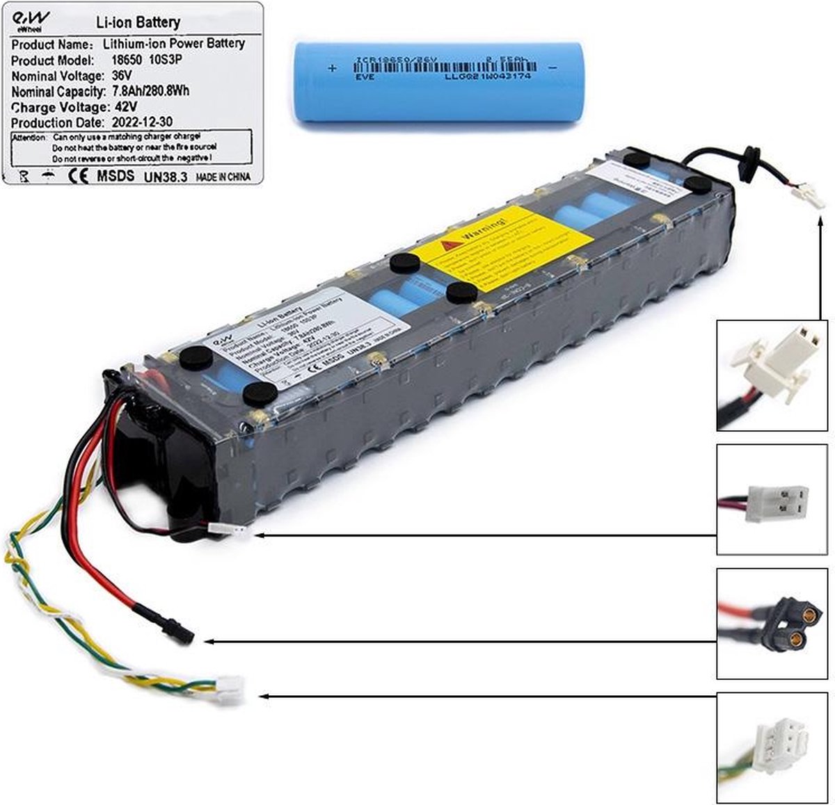 Xiaomi Batterij voor Elektrische Step - 36V 7.8Ah - M365/1S/ESSENTIAL/MI3