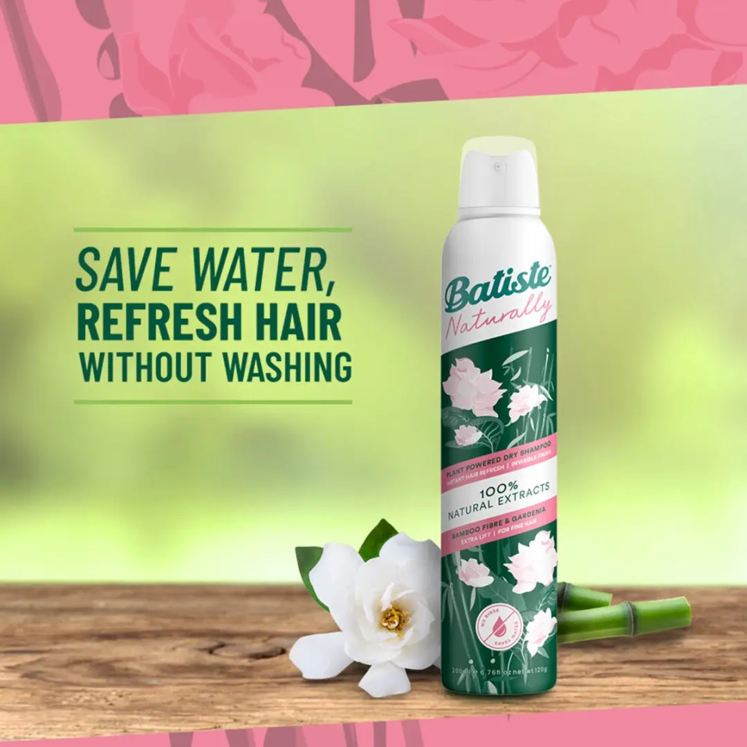 Batiste Naturally Bamboo Fibre & Gardenia Droogshampoo 200ml - 15 Stuks