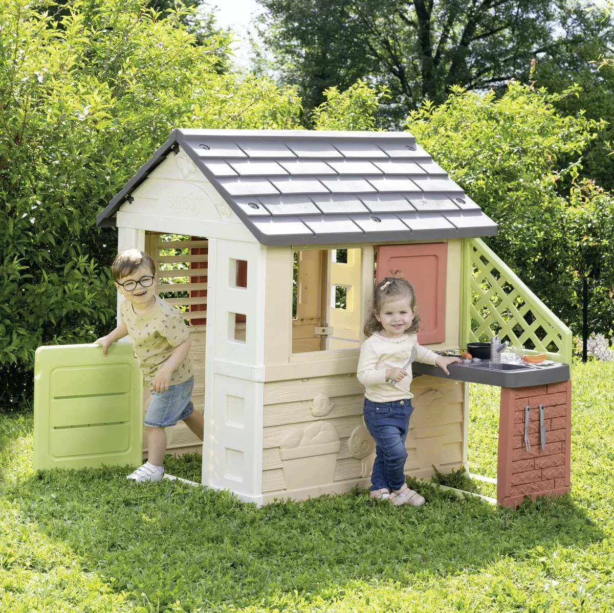 Smoby Nature Playhouse met Keuken 7600810739 - Speelhuis