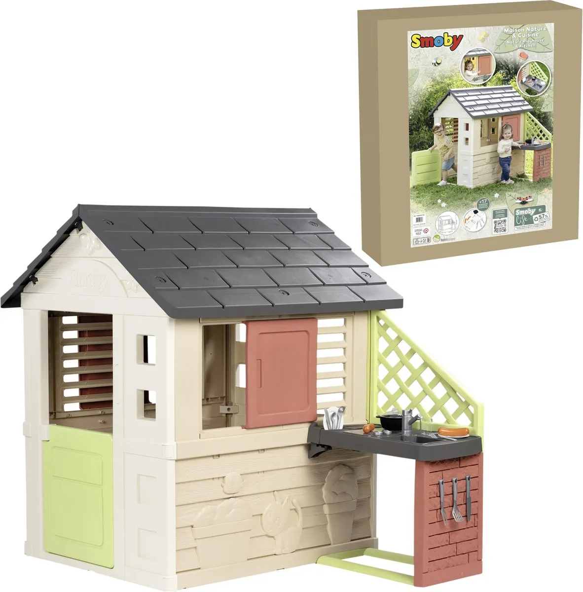 Smoby Nature Playhouse met Keuken 7600810739