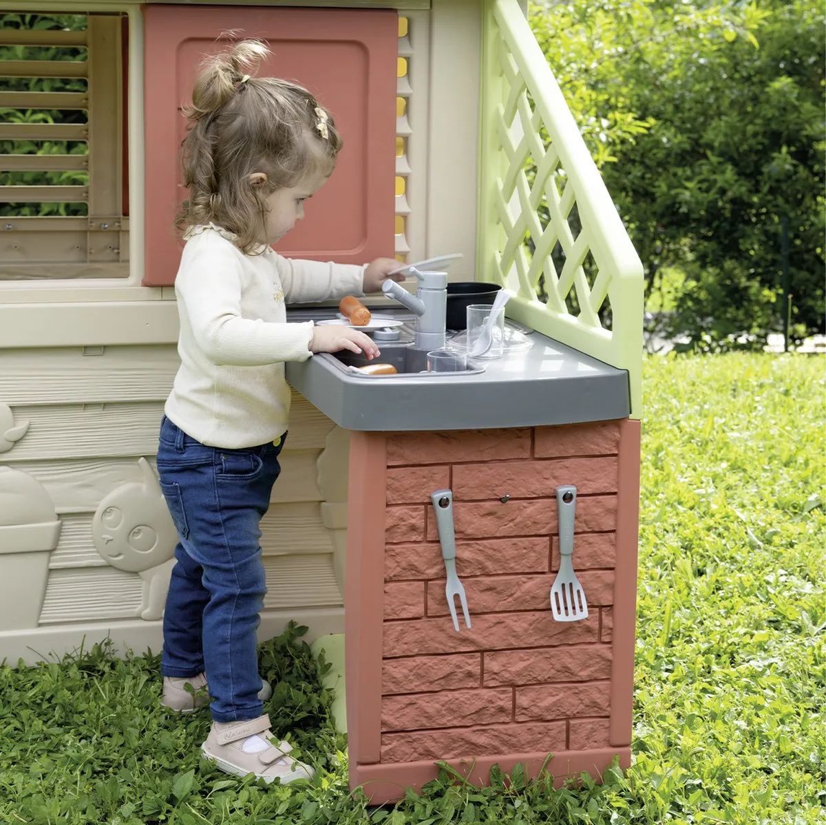 Smoby Nature Playhouse met Keuken 7600810739 - Speelhuis