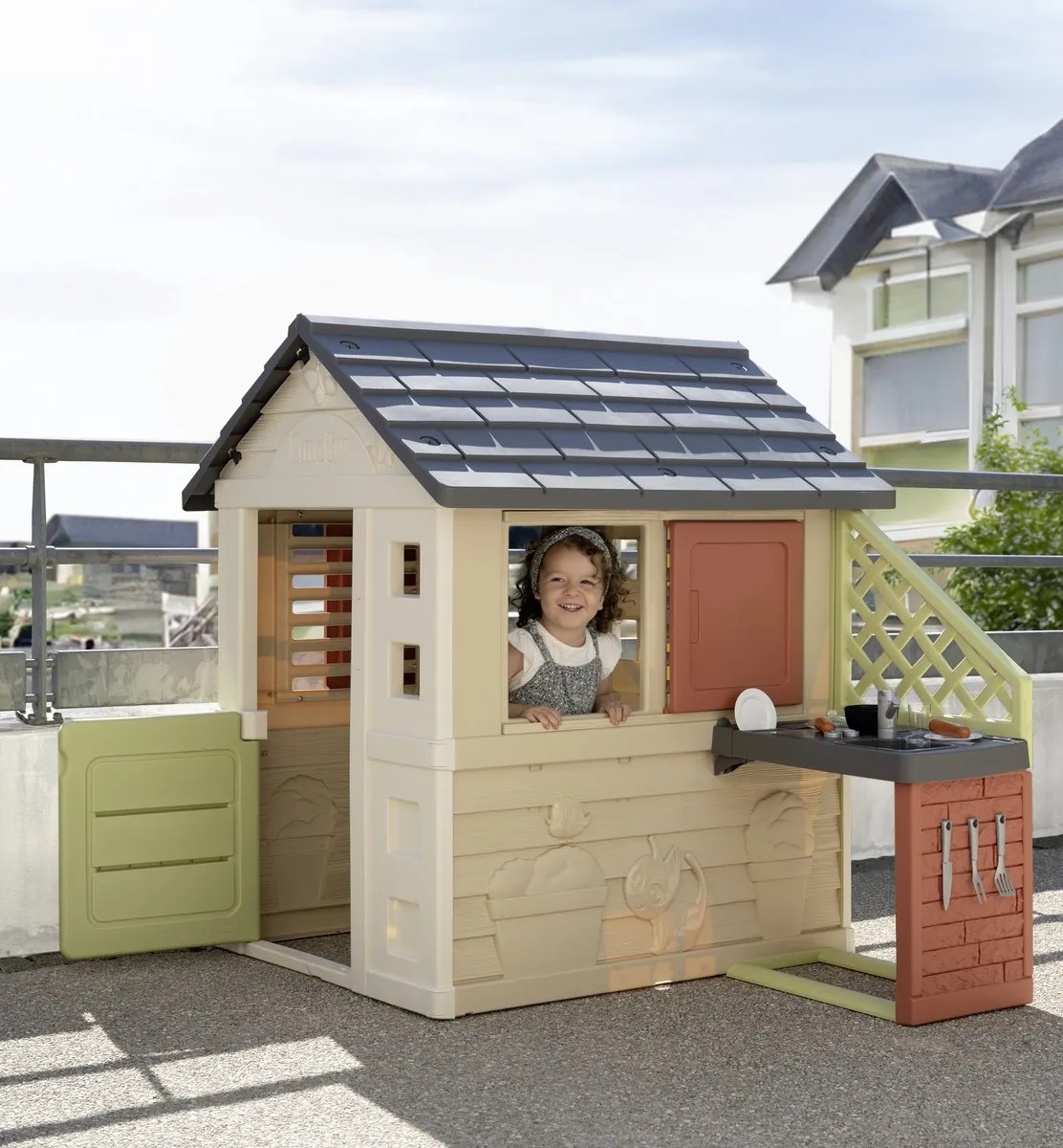 Smoby Nature Playhouse met Keuken 7600810739 - Speelhuis