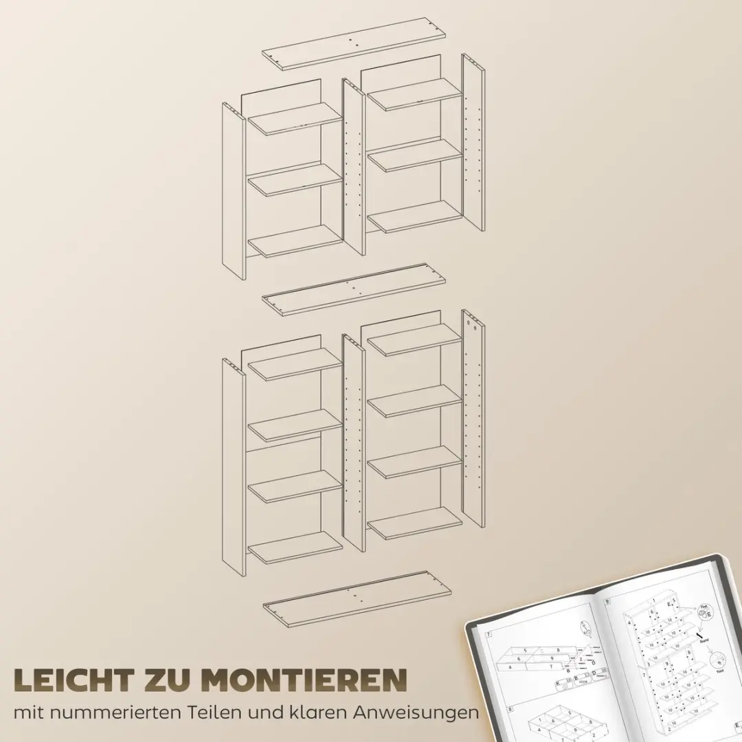 Homcom CD-opbergeenheid - 78,5L x 24B x 175H cm - Zwart