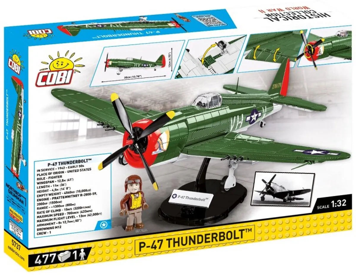 Cobi P-47 Bliksemschicht COBI-5737 - 477 Onderdelen - Meerkleurig