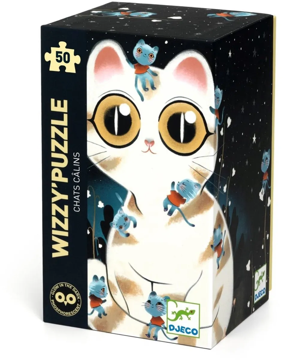 Djeco Fluorescerende Katten Puzzel 50 Stuks - FSC Karton