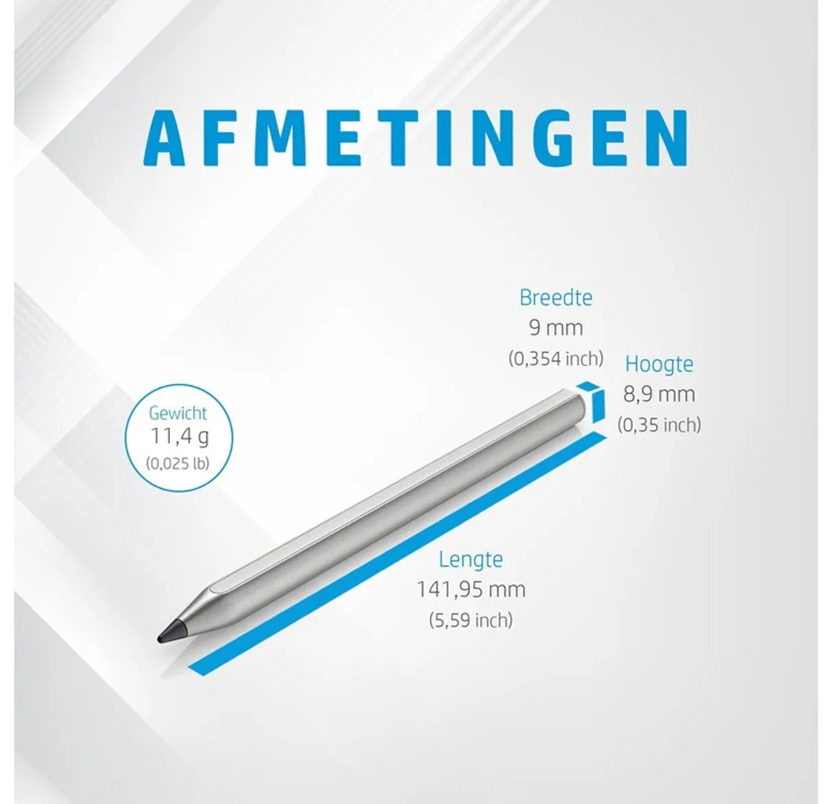 HP USI Pen 3V1V2AA#ABB - Draadloos Opladen - Zilver