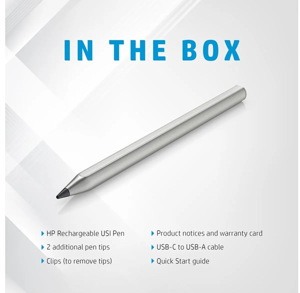 HP USI Pen 3V1V2AA#ABB - Draadloos Opladen - Zilver