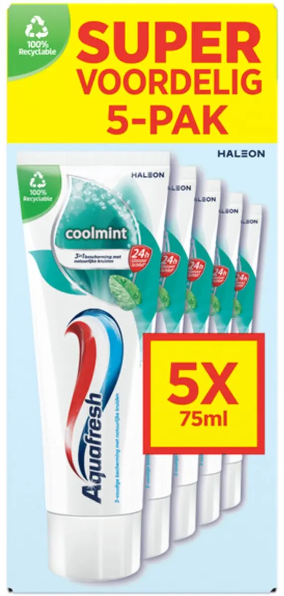 Aquafresh Coolmint Tandpasta - 2250ml - 5 Tubes