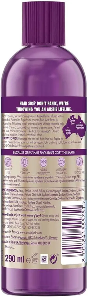 Aussie SOS Kiss of Life Shampoo - 2x 290ml