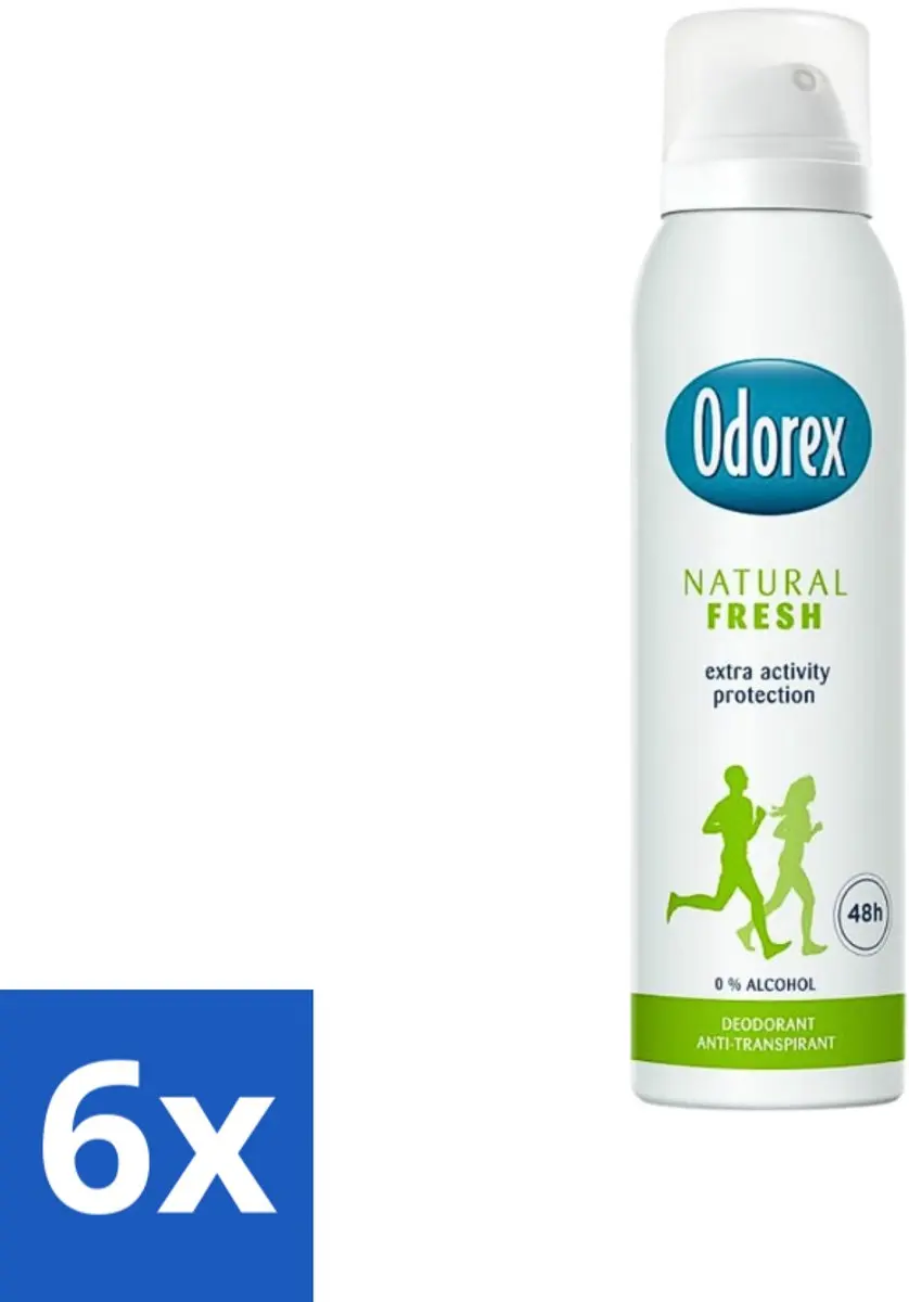 Odorex Deodorant Spray Natural Fresh 150ml - 6 Stuks
