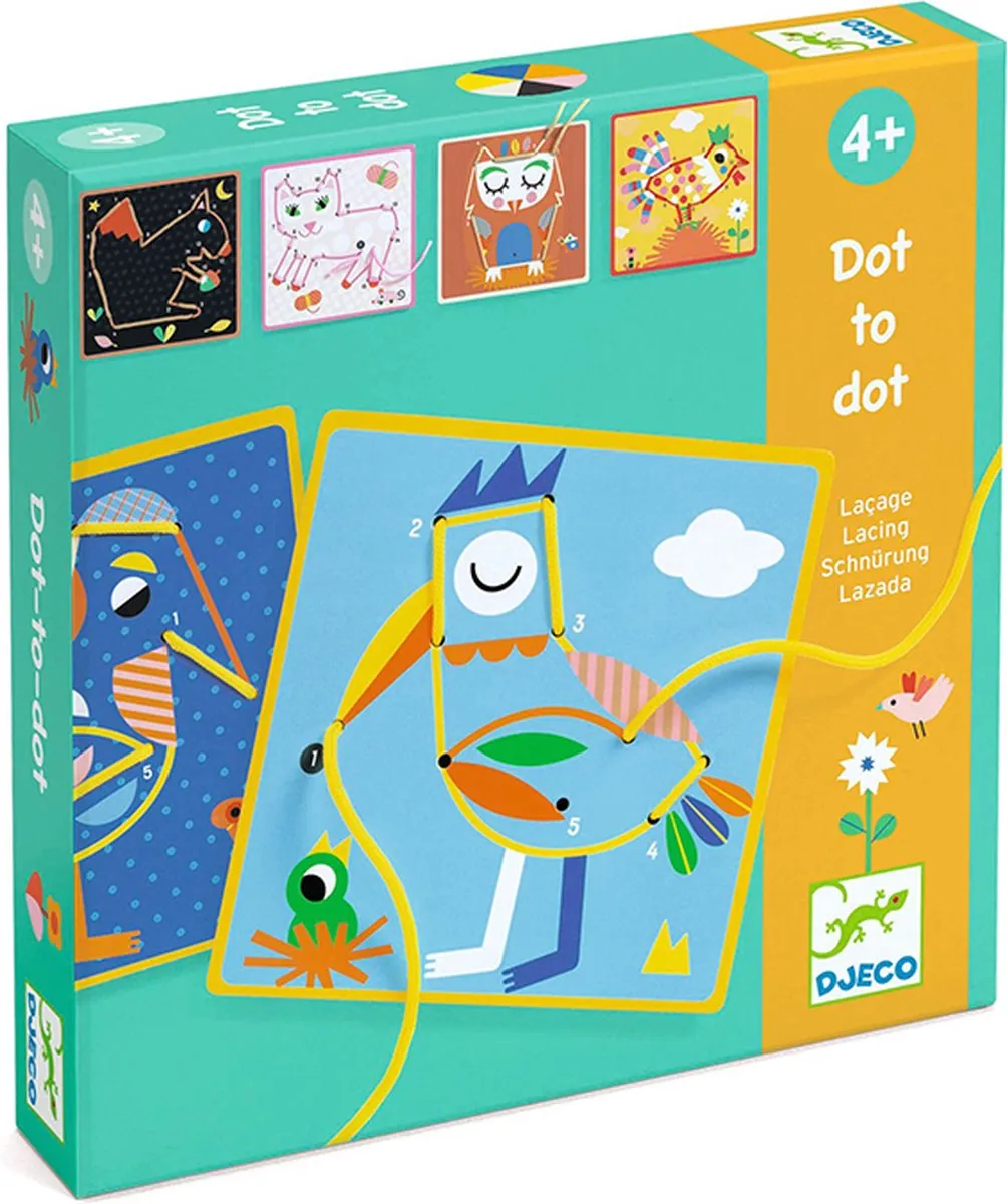 Djeco Dot-to-Dot Rijgkaarten DJ08326 - 8 Stuks - Multi Color - afbeelding 2 van 3